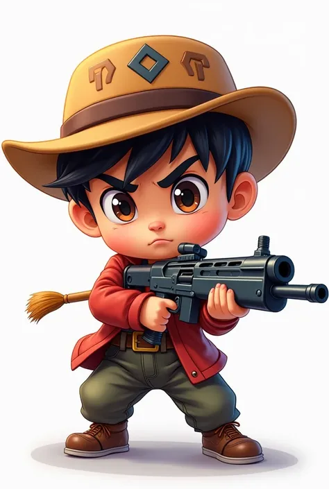 a cartoon boy with a gun and a hat on his head, official artwork, profile picture 1024px, game cover, video game cover, high detailed official artwork, game art, official fanart, official art, computer game art, cover art, discord profile picture, detailed...