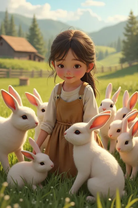 A rabbit farmer girl