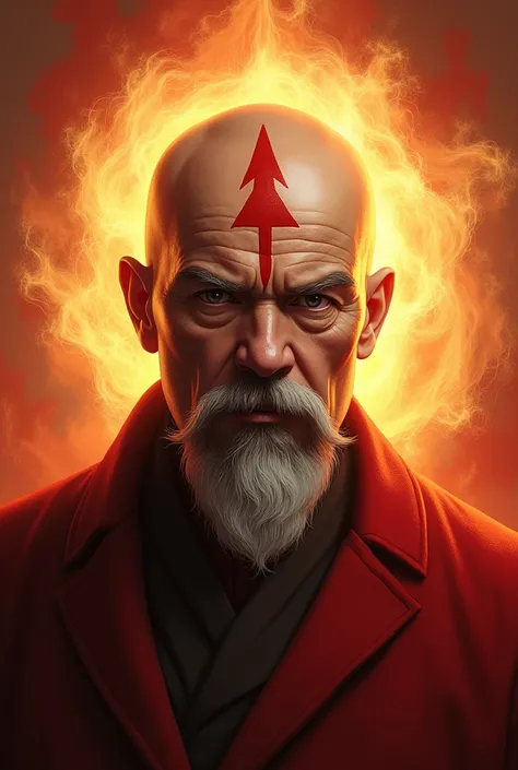 Lenin is the communist aang avatar, portrait, use actual Lenin photo