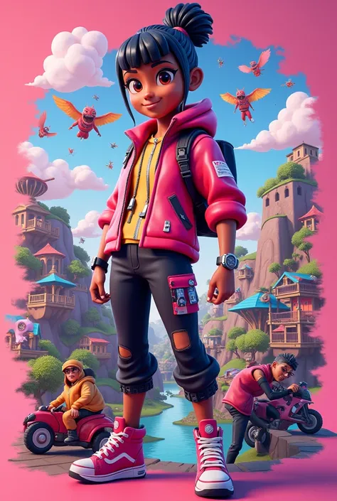 Pink fortnite collage