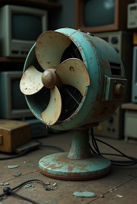 Fan with a broken propeller 