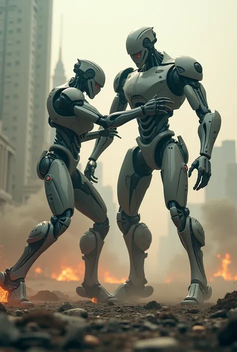 War battle between human androids.