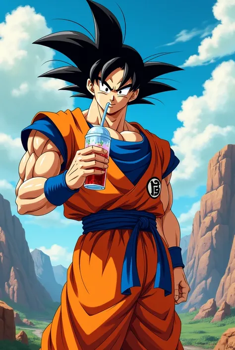 Goku drinking a Ceres