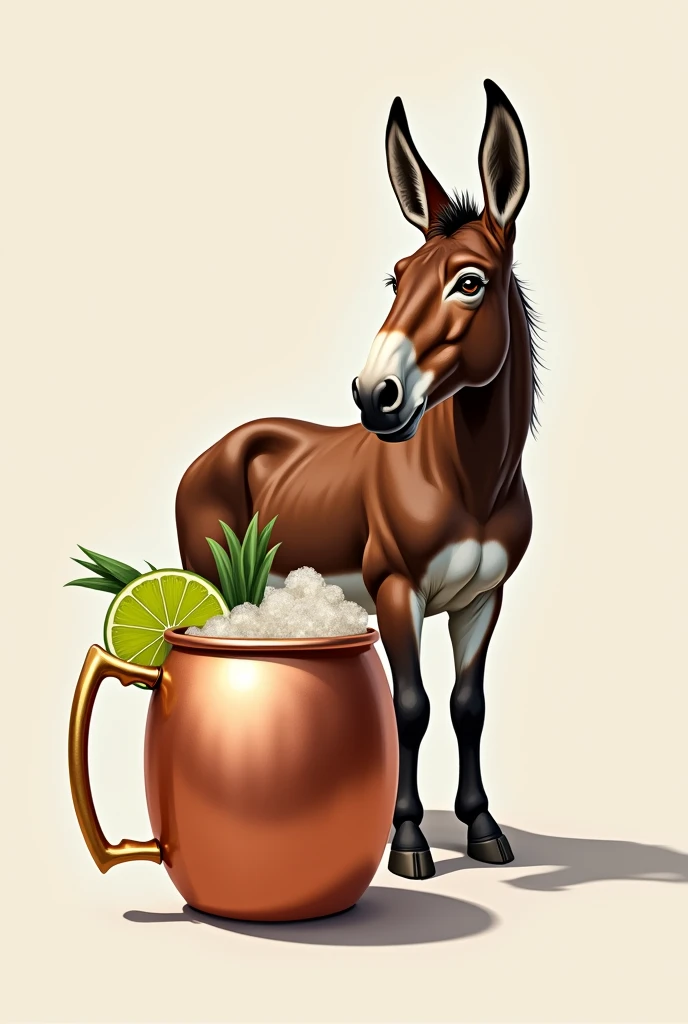 Moscow Mule drink with a realistic drawing of a mule