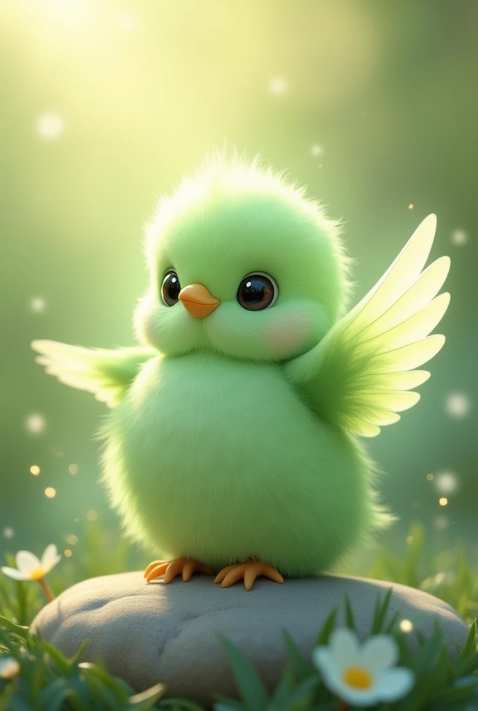 Green dove representing the holy spirit, and it has to be cute, Seja criativo