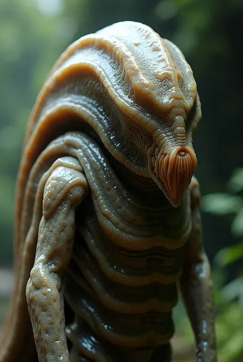 A Star Trek mollusklike species that had a hard shell on their back that grew has they aged and could retreat into, they used their mouth parts at the front of their soft bodies to manipulate tools