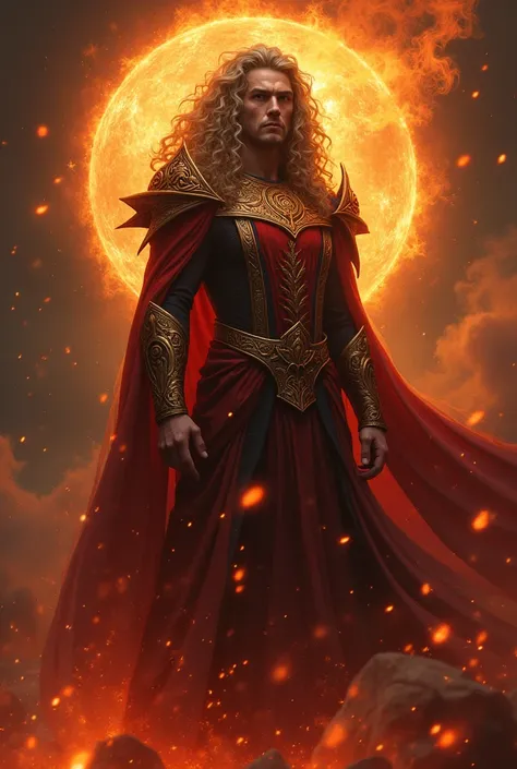 God of the Solarion of Leonis, ruler of eternal fire and nobility.
He inspires leadership, courage and the spirit of royalty among his followers. Curly hair, like a lion&#39;s mane. Eyes completely black