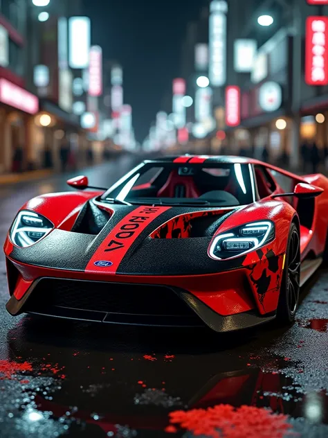 A ford gt 2017 designed by Japanese fashion designer Yohji Yamamoto, in black-and-red color palette, borrowing the punk red plaids, dots and Skewed white Text. Featuring the illustrative artwork seen in the teaser imagery, the slick Mclaren p1 features a s...