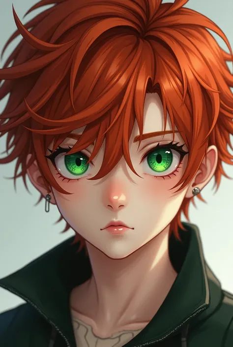 15 year old redhead boy, sinful, green eyes, medina height made in real life 
