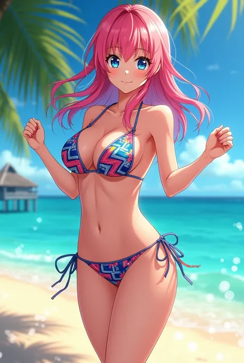 A female anime character in a bikini