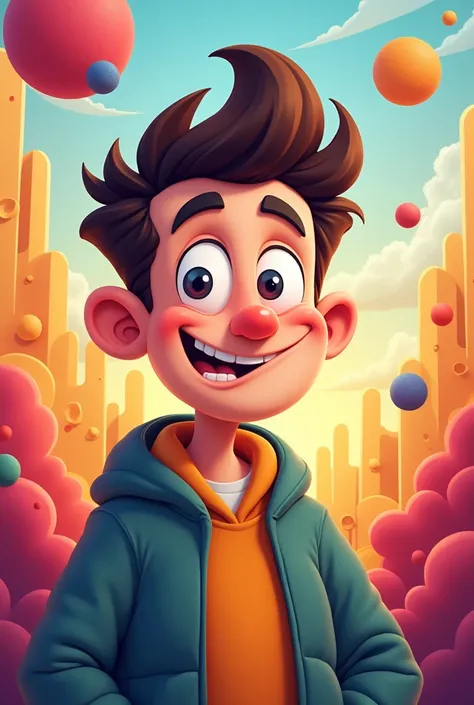 A nice tiktok profile picture with a cartoon man on it.