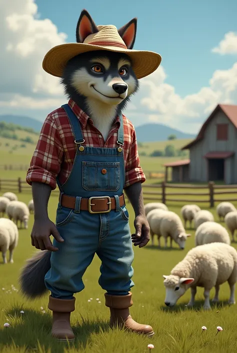 Now the wolf is dressed in a farmer&#39;s clothes and goes to the farm where the sheep are. 