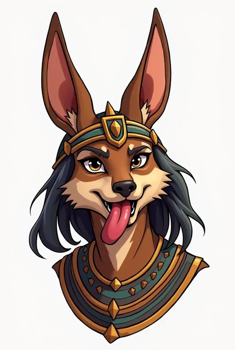 Anubis sticking out his tongue as an emoji for WhatsApp 