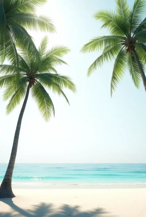 Realistic Palms tree on the Beach 
 white background 
