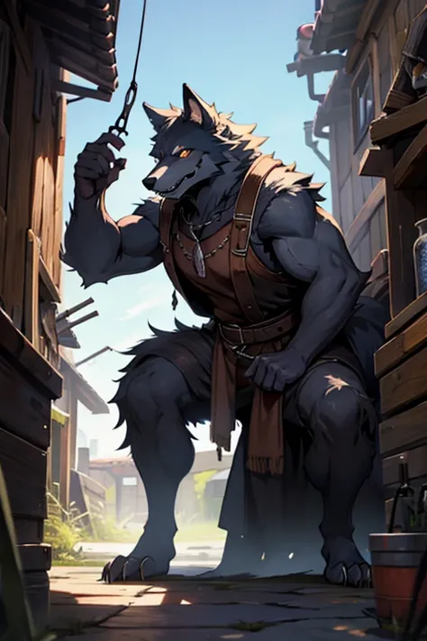 a werewolf with blacksmith class