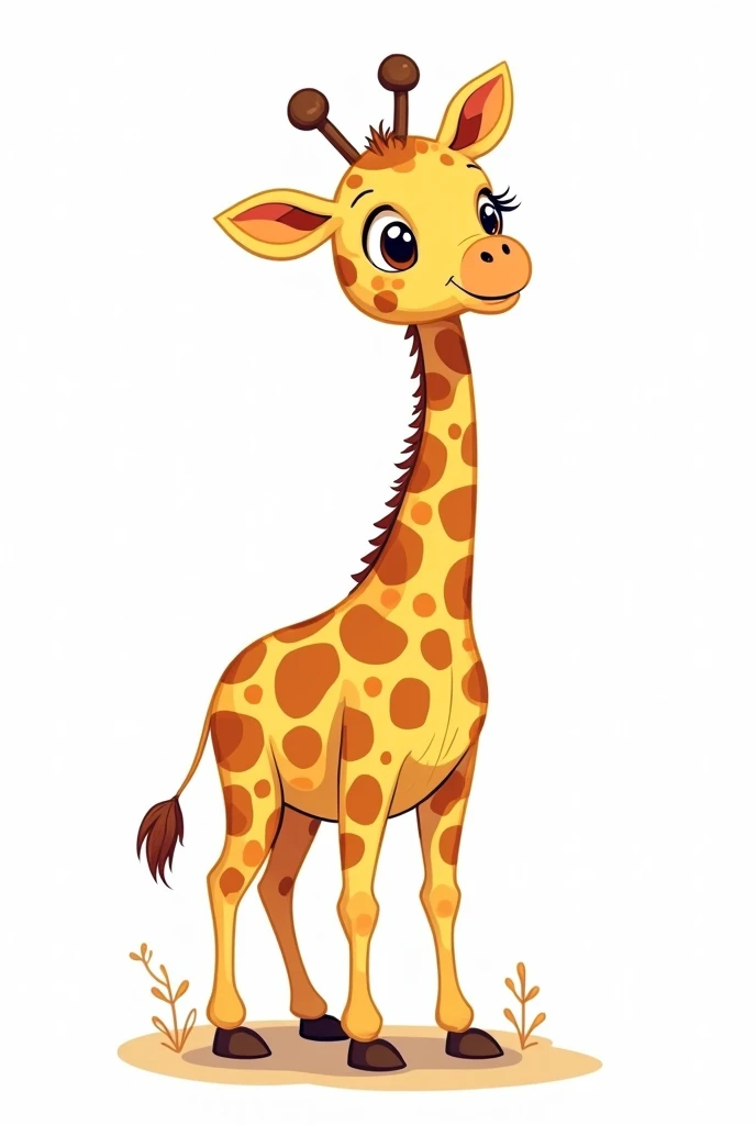 a cute giraffe line art, cartoon character, 3d style, high-quality, coloring book, hand draw, lineart