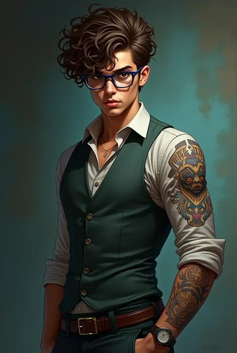 He is a crazy person Bruno is a 22 year old adult with curly frizzy hair , brown eyes almost black in tone , has light brown skin , wears blue-rimmed glasses and wears semi-formal clothing. He has symbols tattooed on his left arm that he leaves visible mos...