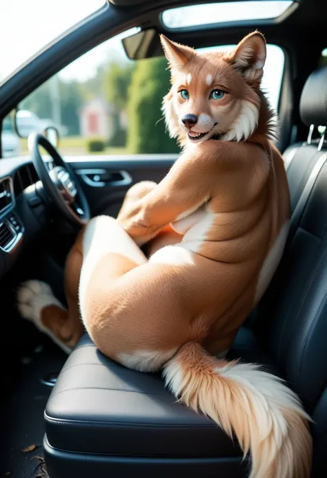  Female mare hotlrse  sitting in the back seat of a car with a man, a photorealistic, tumblr, furry art, furry art, ultra realistic picture, extremely realistic, furry body, sitting in her car, hyper realistic fur, ultra realistic, ultra realistic pictures...