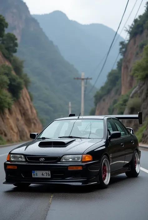 Hyundai Elantra 1994 with spoiler from the front