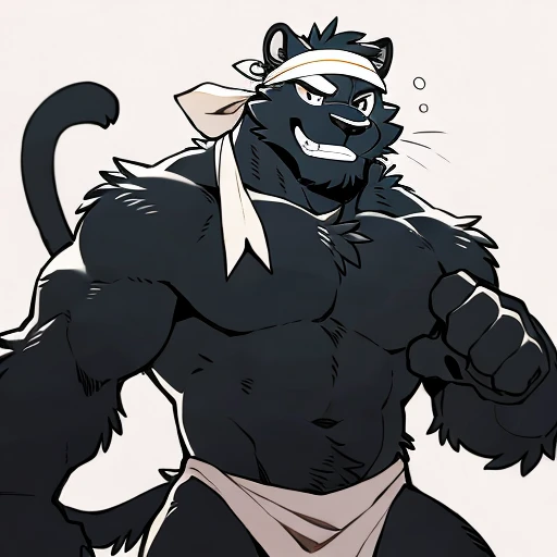 by takemoto arashi, ((full body)), (1boy), solo, male anthro, kemono, hot body, hunk, sexy, bara, handsome boy, (masterpiece, high res, best quality, watercolor shading), 4k, soft skin, Physical man, furry art, professional furry drawing, black panther, pl...