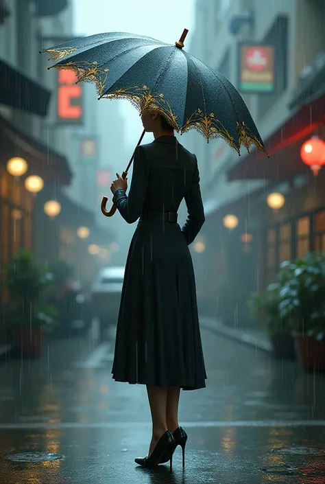 Rain umbrella in hand beautiful 