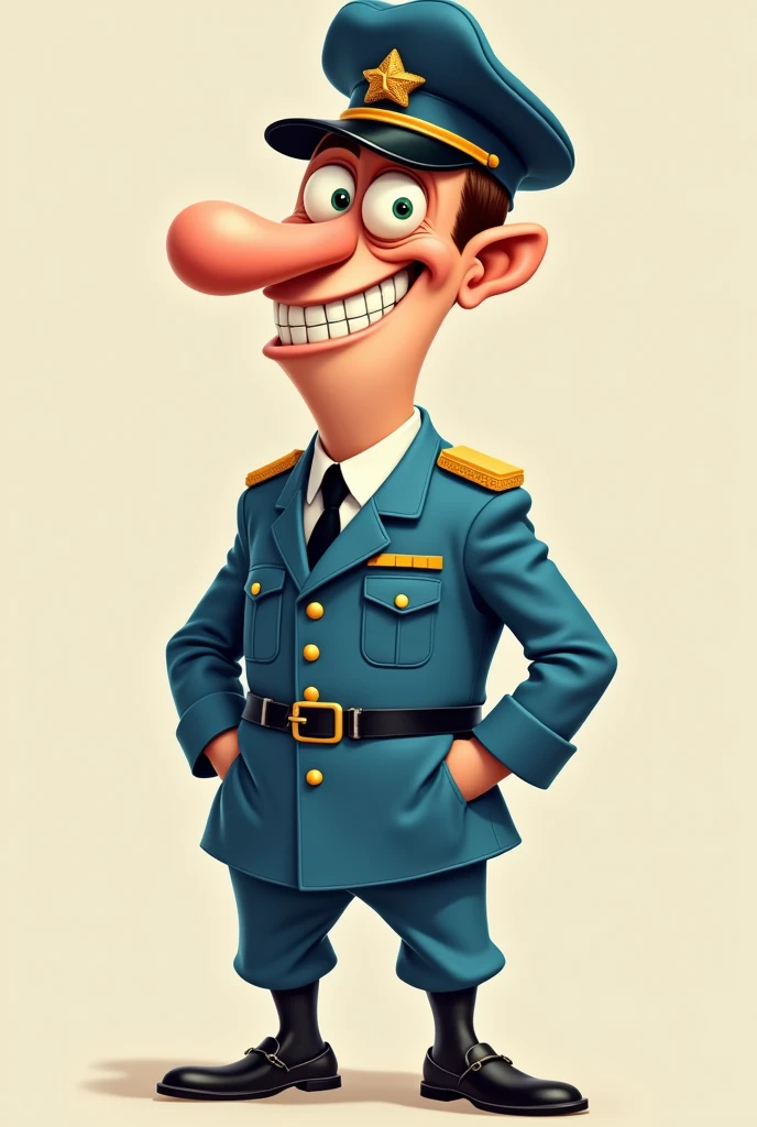 Goofy in blue military uniform