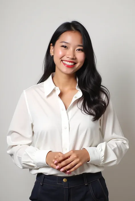 Black hair woman smiling 