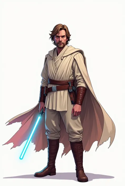 Help me generate an AI game art application analysis，Similar to long PDF，Portfolio format，Don&#39;t need too many colors，Be formal, Starwars Luke Skywalker with lightsaber, The combination of Huawei&#39;s White background，Need to include typographic elemen...