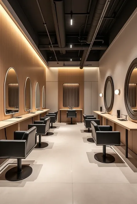 I would like you to make an image of a new and functional hair salon pteona with a bold and simple design. 