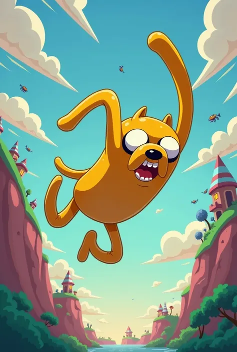 Draw Jake the dog from adventure time falling in style