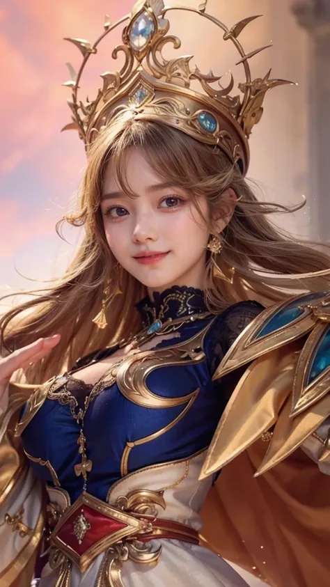 Best quality, masterpiece, detailed skin texture, detailed clothes texture, detailed face, super detail, 8k, intricate detail, The color doesnt change, beautiful girl,smile,hot breast