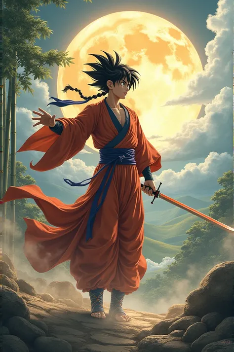 Recreate all the characters from Dragon Ball Z as immortal cultivators, with long robes and swords or ninja weapons.
Z Warriors as the Edo era