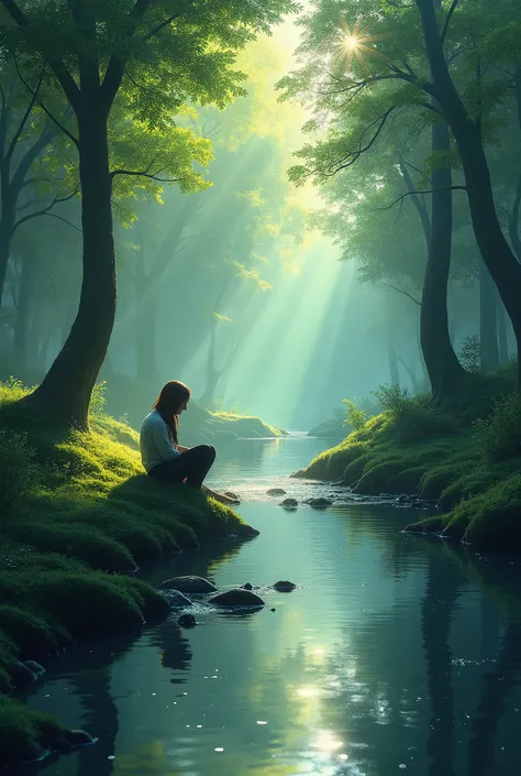 Finally, I came to a small clearing. Over there, a stream was flowing gently, and its water reflected the lights of the forest like a mirror. I sat by the stream, feeling a deep peace that I had never experienced before."