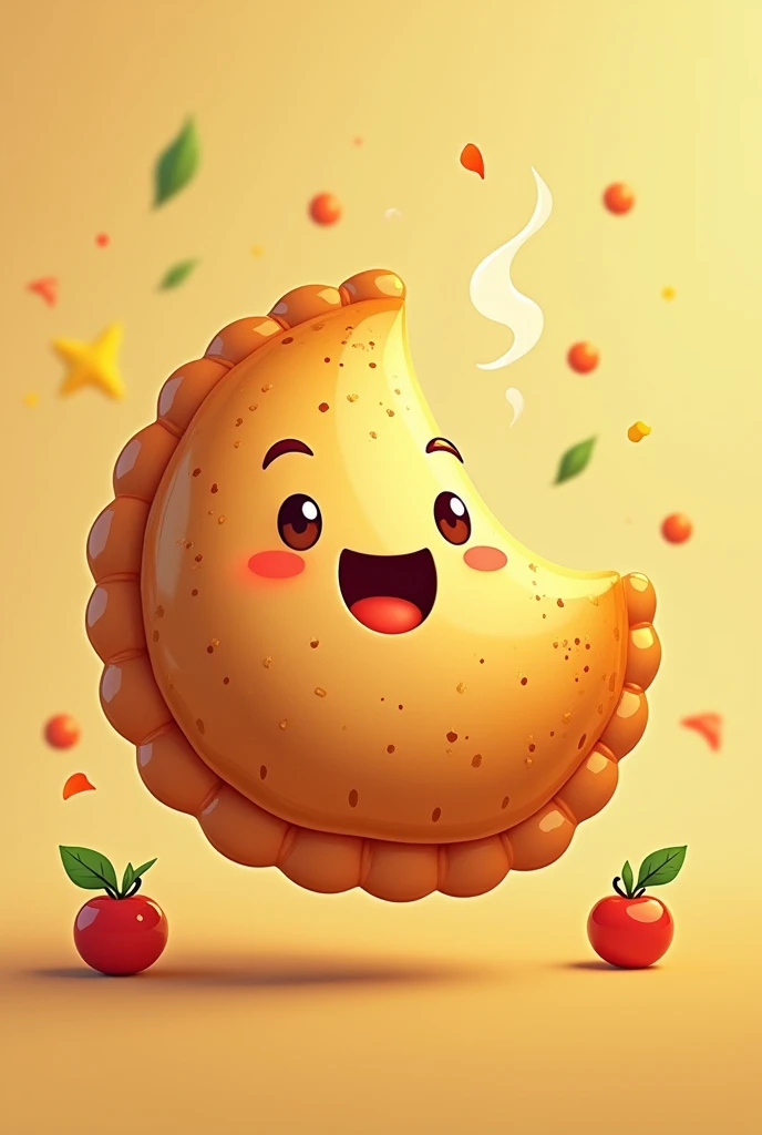 Animated logo of an empanada 