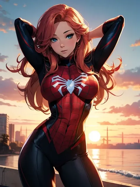 sunset shimmer as a sexy spider-man