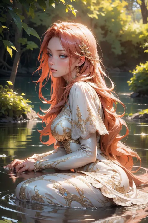 (best quality,4k,8k,highres,masterpiece:1.2), ultra-detailed, (realistic,photorealistic,photo-realistic:1.37), mature milf, illyasviel von einzbern, redhead hair, upper body, vibrant colors, glowing skin, mesmerizing eyes, brown eyes, elegant pose, enchant...