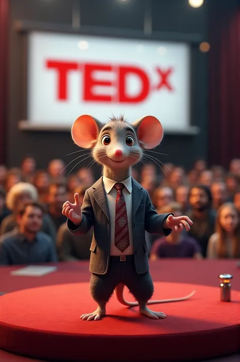 The mouse gigio giving a charla ted