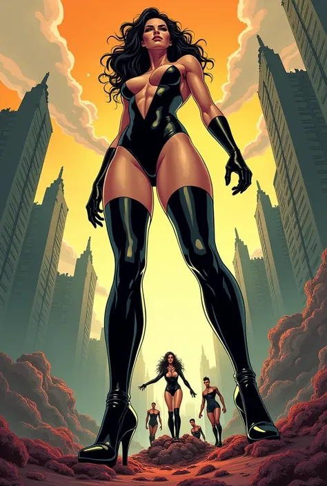 sexy giantess women in high boots stomp and crush little men under her boots make comics 