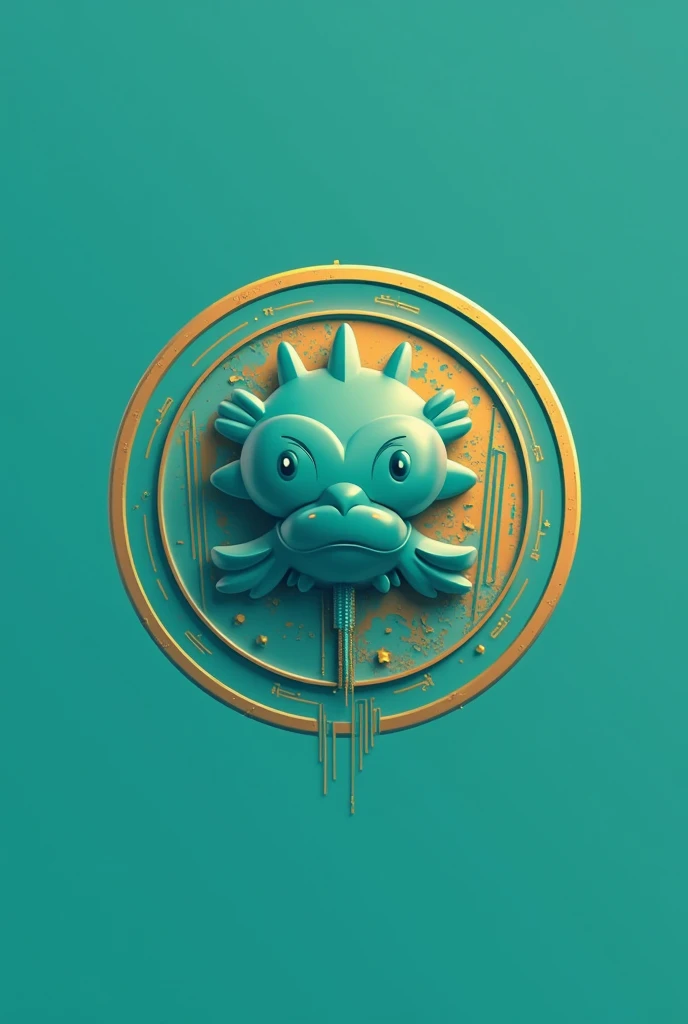 A minimalist logo design featuring a stylized axolotl as the symbol of Pejecoin, clean lines with a modern, tech-inspired aesthetic, the axolotl’s body forming a coin shape with subtle crypto-themed details, rendered in a bold and contrasting color scheme ...