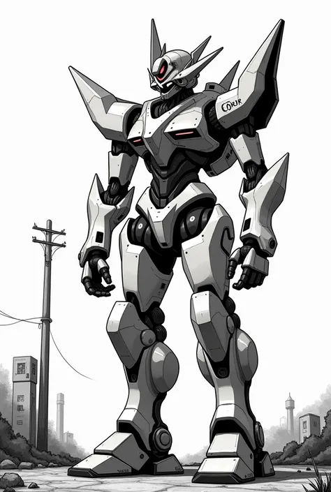 Evangelion style faithful to the manga Eva 01 black and white anime
