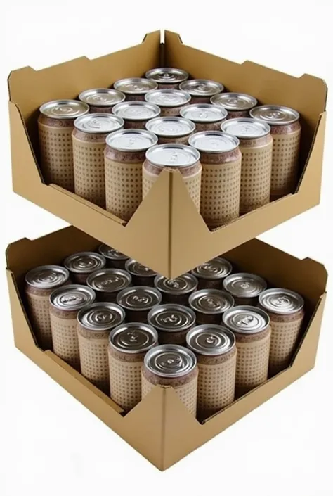 cardboard tray for forty cans in two levels
