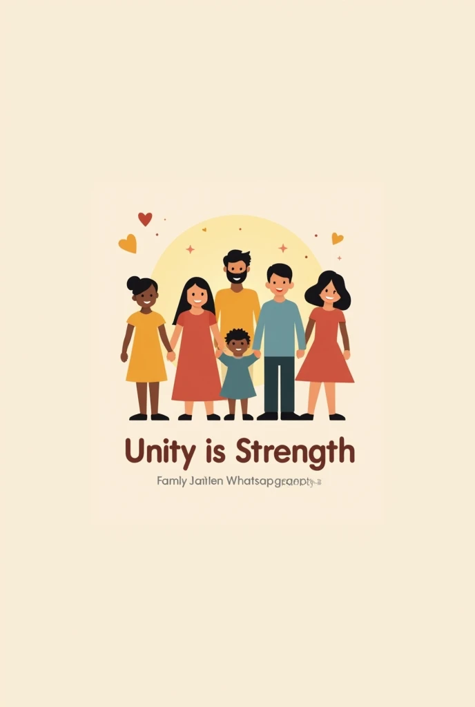 Generate logo for family WhatsApp group With phrase Unity is strength 