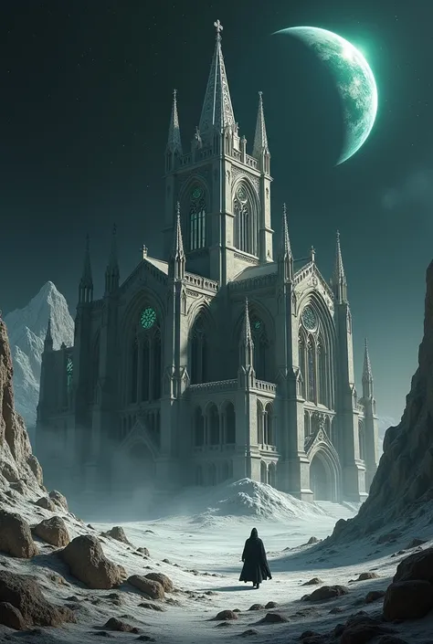 Gothic cathedral on the moon 