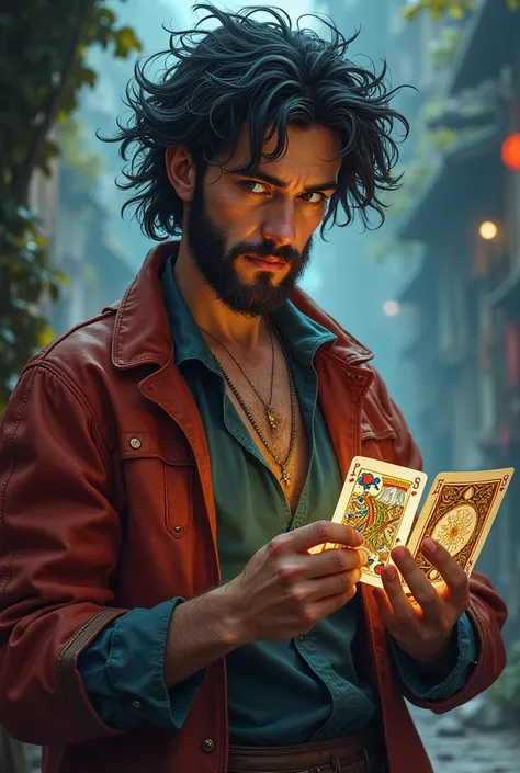 Hector Miller Fernandes Calangos III is a charismatic card peddler with messy hair, guided by the Goddess of Luck, Gracefeld. He thrives on randomness and adventure, with a flair for the unpredictable.