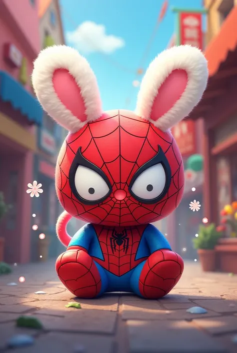 will praise a logo that says “CinamonSpider Bazar” that has an image of Cimanoroll (of Sanrio) y spiderman
