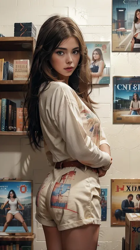 a woman standing in front of a stack of books, realistic cute girl painting, cgsociety ), hyper realistic fantasy, fully clothed. painting of sexy, of a schoolgirl posing, angelic purity, male art, anthropomorphic female, inspired by Shi Zhonggui, inspired...