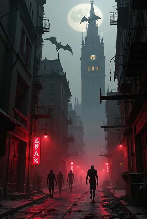 City of vampires blood theme . Instead of cyberpunk its blood punk