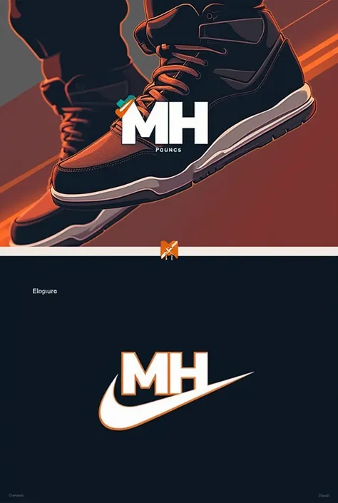 Create a logo with the name MH multibrands for selling sneakers 

