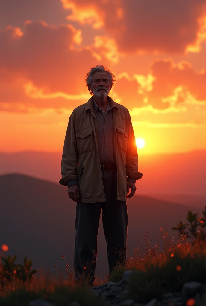 A man in sunset 