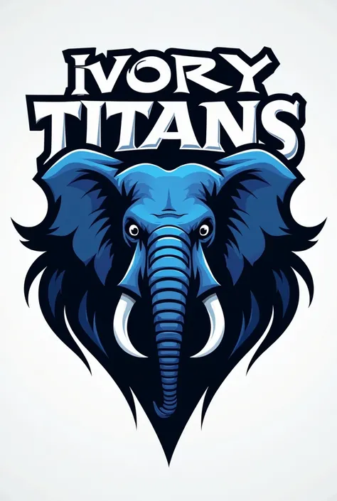 Create a photo of the logos for a sports team named ivory titans with a black blue and white color scheme
